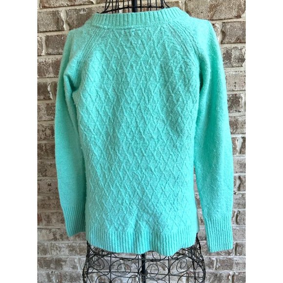 Vintage JC Penney Sweater Large JCP Pullover Nylon Rayon Wool Aquamarine… - Picture 8 of 12